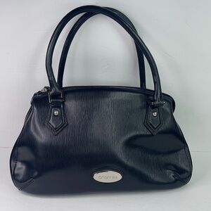Cromia Italy Black Leather Satchel Bag Purse